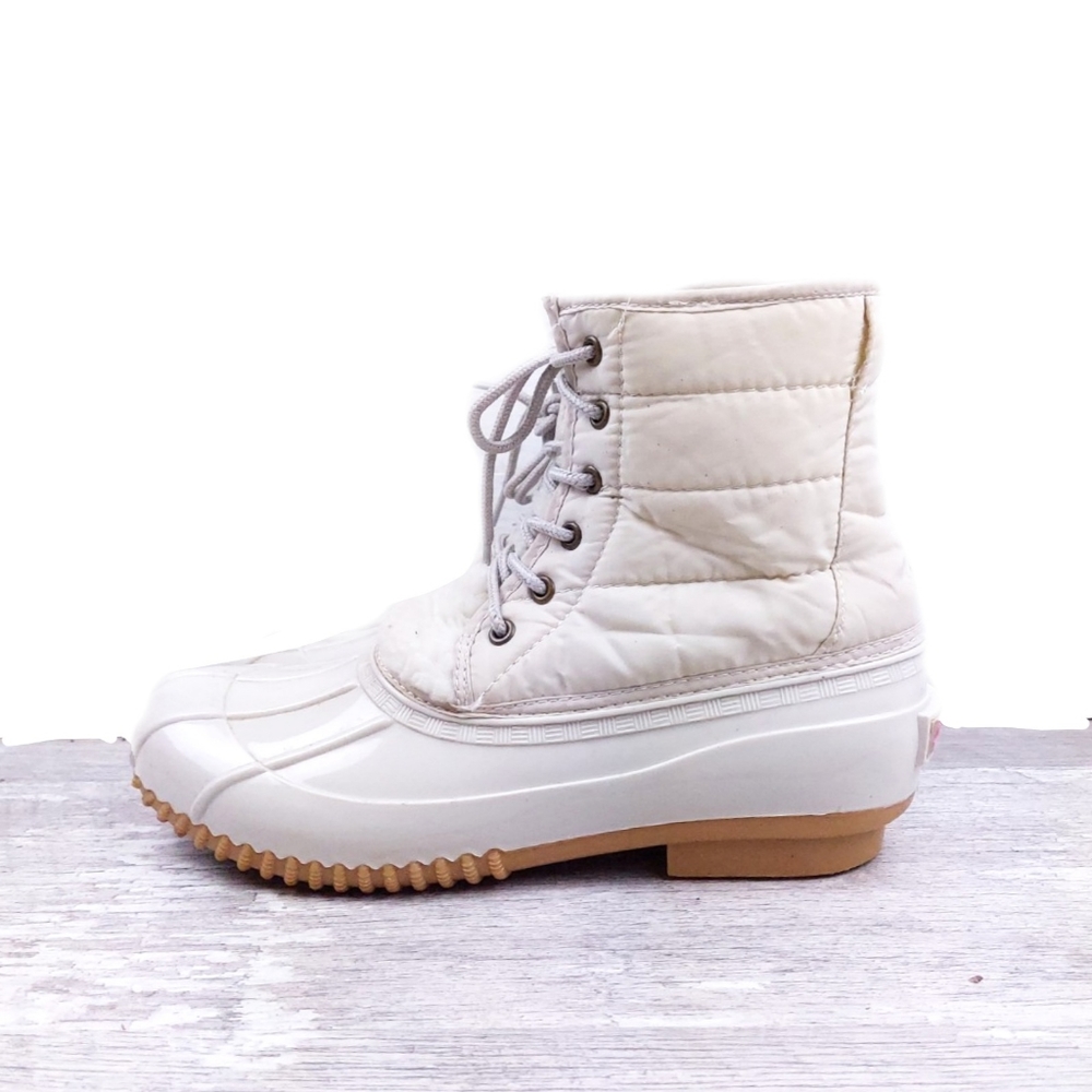 Winter White Womens Sherling Lined Duck Boots Size 10M EUC! By Sugar - Picture 3 of 9
